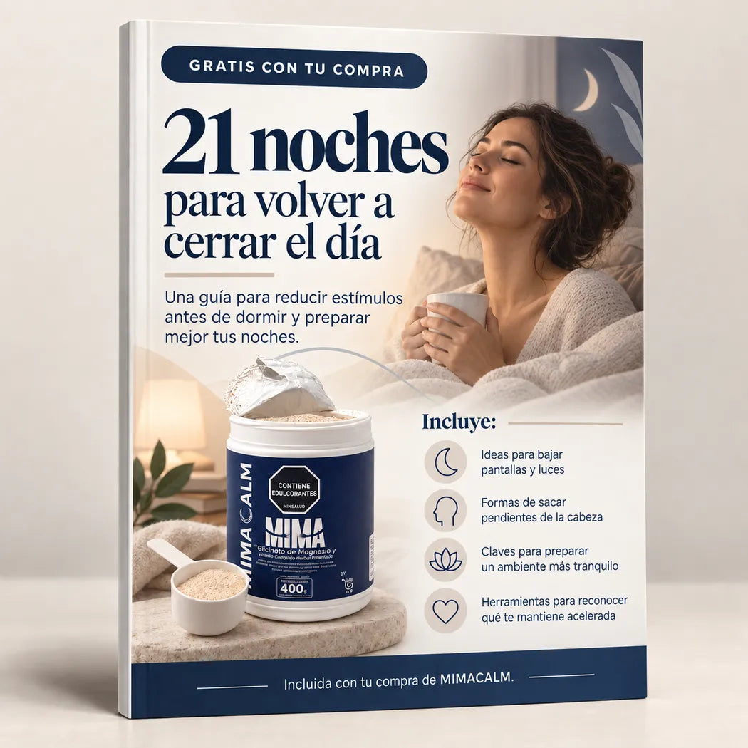 Guía digital gratis con tu compra de MIMACALM: 21 noches para volver a cerrar el día